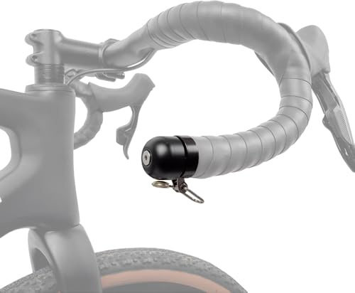 2in1 Fahrradklingel als Lenkerstopfen, geeignet für Rennräder mit gebogenem Lenker, Endkappe, Drop Bar 22,2 mm, Fahrrad Glocke, Miniklingel Bella DBX von M-WAVE, Schwarz