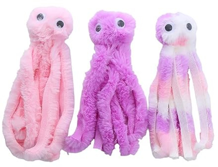 Cat Toys Pillows, 3 Pack, Soft and Durable Crinkle Sound with Catnip Inside, Promotes Kitty Exercise,Interactive Indoor Kitten Kicker (Octopus)