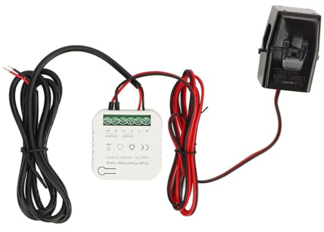 JIMIGGAO Strumento Compatibile con Contatore di energia Intelligente con monitoraggio in Tempo Reale da 90 a 250 V CA, WiFi, Registrazione Tramite App, Compatibile con Google Home