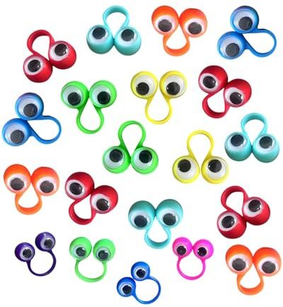 FUGLUS 20 Pièces Marionnettes à Doigts Oeil Doigt marionnette,Marionnettes à Doigt des Yeux,Jouet éducatif Doigt pour Enfants Goodie Sac Pâques Party Favors La Fête (Couleur aléatoire)