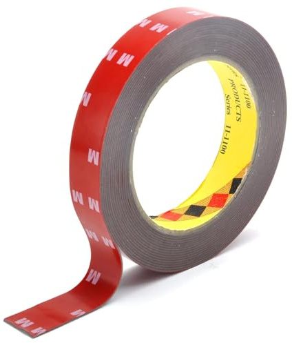 XRVRILE Cinta adhesiva de doble cara extrafuerte, para montaje de espejos de coche, resistente al calor, para coche, hogar y oficina, 5 m, 1 rollo (10 mm)