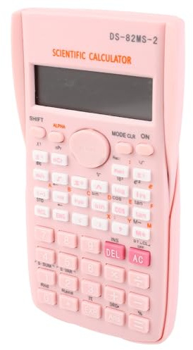 Annadue Vetenskaplig Miniräknare, 12-siffrigt 240-funktions Multifunktionskalkylator med Stor Skärmfunktion med Skjutbart Hårt Omslag för Skolkontoret (Rosa)