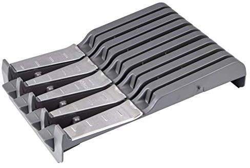 Blum Tandembox ZSZ.02M0 - Organizador de cuchillos de cocina para cajones y cajones de cocina, plástico gris orion mate – acero inoxidable mate, profundidad: 260 mm, 1 unidad