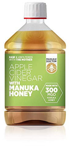 MANUKA DOCTOR - Apple Cider Vinegar with Manuka Honey, 500ml | Raw, Unfiltered ACV with The Mother | Made with 300 MGO Manuka Honey | Natural, No Preservatives