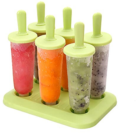 Youley Eisformen, 6 Pack Eis am Stiel Formen BPA Frei, Lebensmittelqualität Wiederverwendbare Eisform für Kinder und Erwachsene DIY
