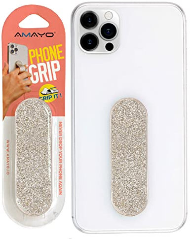 Amayo Grip - L'original ! Support de Doigt pour Smartphone - Poignée de téléphone Portable - Anneau de Support pour téléphone Portable - Série Perle - Doré