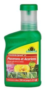 Neudorff Anti-Pucerons Spruzit Concentré, 250 ml – Traitement contre pucerons pour plantes ornementales et fleurs, insecticide biologique a base de pyrèthre contre adultes, les larves et les œufs