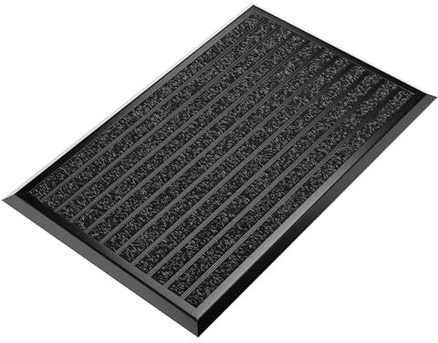 WEST & EAST Fußmatte außen mit schwarzem Aluminium Rand 50 x 80 cm, Aluminium Fußmatten, Fußabtreter außen, Schmutzfang Alu, Schmutzfangmatte Außenbereich, Fussmatte Aussenbereich, Türmatte außen