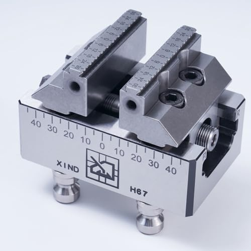 H67-SF Selbstzentrierender Schraubstock mit 60°-Schwalbenschwanzbacken, 105 x 67 x 70 mm, 1,4 T Spannkraft, 58–62 HRC gehärteter Stahl