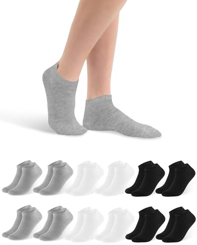 Libella Calzini Corti Cotone, 12 Paia Calzini da Corsa Donna, Sportivi, Uomo, Traspiranti, Taglio Basso, Unisex Multicolore 35-38
