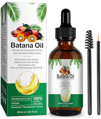 Olio di Batana per la crescita dei capelli, 60ml, siero vegano ispessente, idratante e rinforzante per donne e uomini, Trattamento del cuoio capelluto per capelli deboli e secchi (Batana Oil)