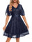 Wedtrend Pailletten Kleid Damen Cocktailkleid Damen Knielang Sexy Sommerkleid WTS6003 Navy L