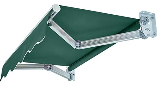 Tenda da sole a braccio articolato con manovella, tenda da sole a parete per patio con angolo regolabile, protezione UV, impermeabile, tenda in alluminio con design retrattile manualmente