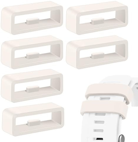 6 Stück Farbige Silikon Schlaufe, 20mm Armband Verschlussring für Garmin Vivoactive 5/Forerunner 245 645/Vivoactive 3/Venu/Fenix 6S 5S Armband schlaufen Smartwatch Gummi Schlaufen Halter Damen Herren