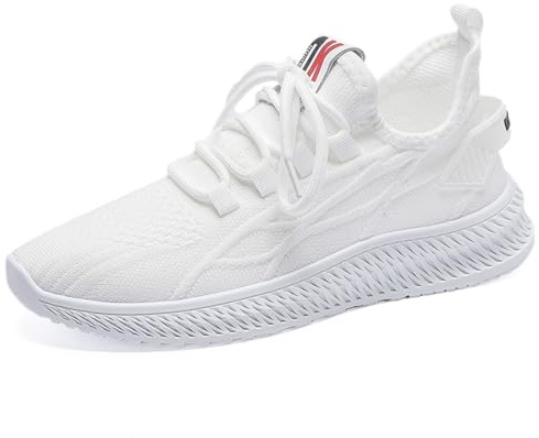 VERROL Sportskor för kvinnor träningsskor löparskor för damer promenader tennis gym lätta andningsbara sneakers, Vitt, 40.5 EU