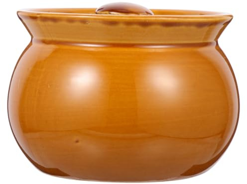 Warmhm Keramik Schmortopf Mit Deckel 500ml – Tontopf Zum Kochen - Ideale Suppenschüssel Für Eintöpfe - Schmalztopf Für Leckere Gerichte Perfekt Für Die Traditionelle Küche