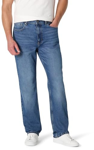 Amazon Essentials Jean Coupe Décontractée Homme, Classique Moyen Délavé, 33W / 34L