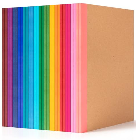 ALKALO 30 Pack Lined Notebook Journals Bulk, A5 College Ruled Composition Notebook, 8.3”x 5.5”,Kraft Cover with Rainbow Spines, 15 Colors 60 Pages for School Office Travel