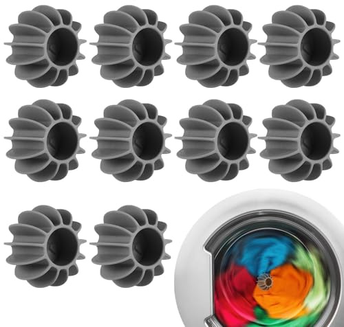 10-pack torktumlare, återanvändbara tvättbollar för torktumlare, supermjuka tprs torkbollar, minskar torktiden, skadar inte kläder, mindre statisk och rynkor 6,8 cm