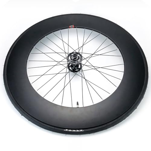 Roues Avant Et Arrière pour Vélo À Pignon Fixe 700C Alliage D'aluminium Jeu De Roues pour Vélo À Vitesse Unique Hauteur 90mm Frein Inversé Moyeux 100mm/120mm(Front w/Tire)