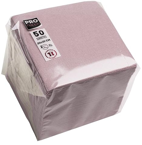 PRONAPPE - Rif. SV622003I - 50 tovaglioli da cocktail, 20 x 20 cm, carta micro-goffrata, ovatta a 2 strati, colore: rosa antico