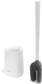 Joseph Joseph Flex 360 Lite Silikonborste för Toalett, Hygienisk och Droppfri med Utbytbart Borsthuvud, Vit