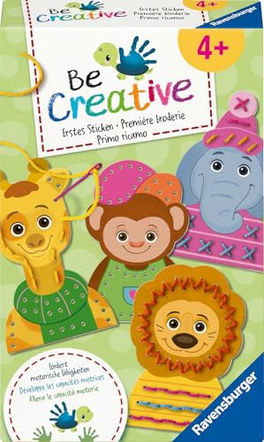 Ravensburger BeCreative Erstes Sticken - Bastelset für Kinder ab 4 Jahren, Erstes Sticken für Mädchen und Jungen - 25536 - Geburtstagsgeschenke, Deko selber basteln