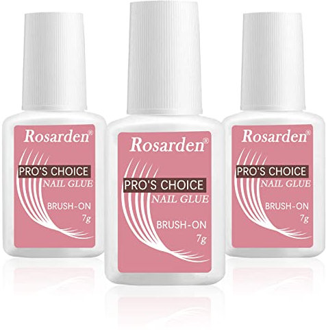 3 PCS Extra-Strong Nail Glue, Quick Dry Super Strong Nail Tip Adhesive Bond Glue Adhesive Salon Professional Quality for Applying Artificial Nail Tips With Brush