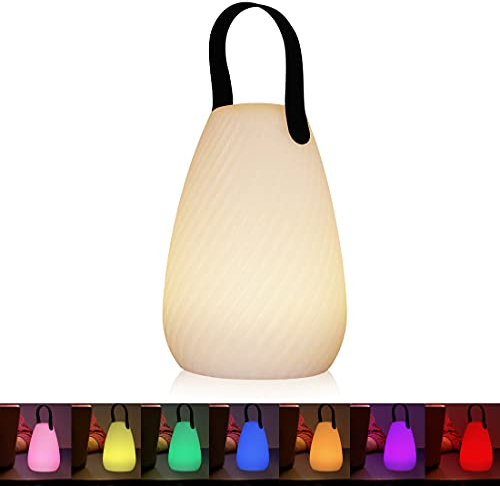 uuffoo Akku Outdoor Lampe Tragbare Mehrfarbiges LED wiederaufladbare Tischleuchte Wasserdichtes kabelloses wiederaufladbares dimmbares Außen Tischleuchte für Tisch Bar Terrasse (Twill)