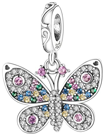 MULA 925 Sterling Silver Charms for Bracelets and Necklaces Airplane Passport Dangle Pendants Beads Butterfly Dragonfly Charms Jewelry for Women