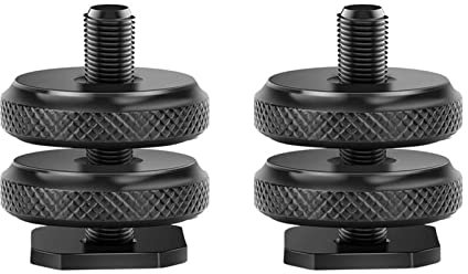 Rnitle Kamera Blitzschuh Adapter[2 Stück],Stativgewinde für Blitzschuh,1/4 Zoll Gewinde,für Stativgewinde auf Blitzschuh Mikrofone Audiorecorder Stativanschluss(Schwarz)