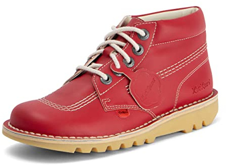Kickers Bottines classiques Kick Hi pour homme | Extra confortables | Durabilité accrue | Qualité supérieure, Rouge, 43 EU