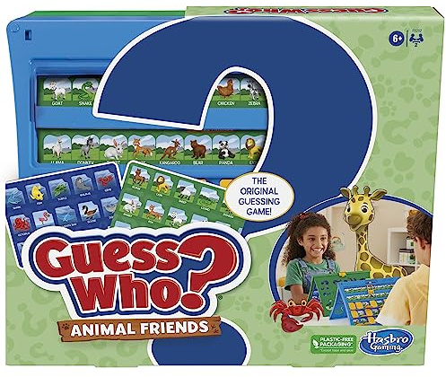Hasbro Gaming Guess Who? Animal Friends Game | 2 Double-Sided Animal Sheets | 2-Player Board Games for Kids | Easter Gifts for Boys and Girls | Ages 6+ (Amazon Exclusive)