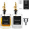 Mamiddle Essig und Ölflaschen Set mit Edelstahl Ausgießer Trichter und Aufkleber Ölspender Oil Dispenser Olivenöl Flasche für Küche und BBQ (280ml, Gold)