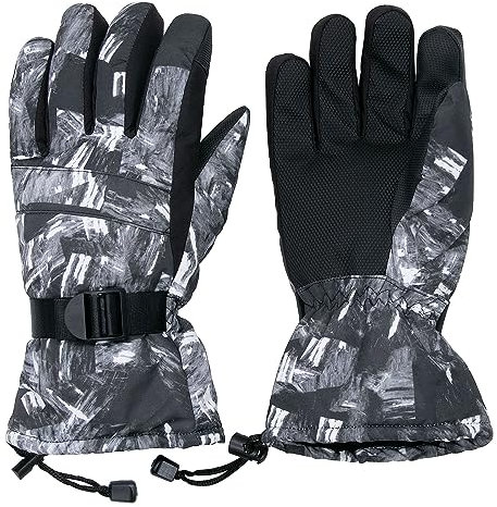 Long Keeper Winterhandschuhe Skihandschuhe Herren, Warme Winter Handschuhe Antirutsch Wasserdicht Snowboard Handschuhe Gefütterte Sporthandschuhe, One Size