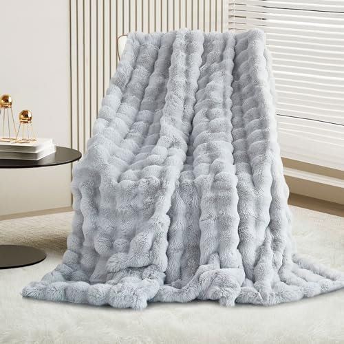 GKXLH Kuscheldecke Flauschig Decke - Weiche Plüsch Kuscheldecke, Fuzzy Kuschelig Decke Bettdecken, 1200GSM Kaninchen Kunstfell Leichte Decken Warme Flauschige Decke für Couch Bett Sofa (160x200cm)