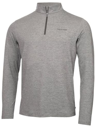 Calvin Klein Uomo Newport Maglione Leggero Termico - Argento mélange - XL