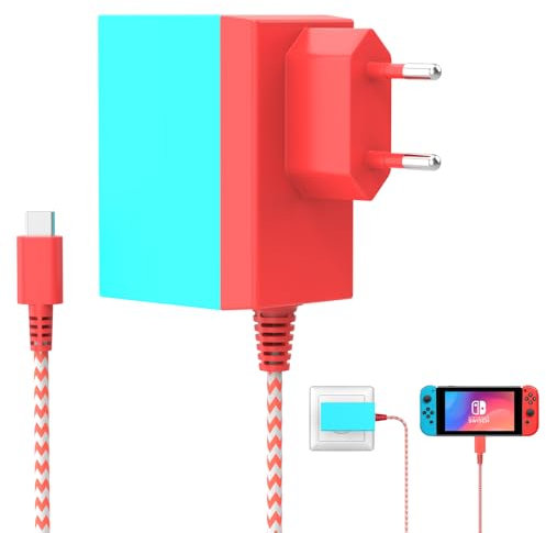 Etssembo 39W Ladegerät für Switch 15V 2.6A Netzteil für Switch/Switch Lite/Switch OLED/Switch Dock/Switch Pro Controller, Unterstützt TV-Modus, Ladekabel USB/Typ C