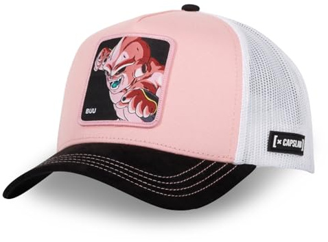 Herren-Mütze Dragon Ball Z, Trucker-Kappe Buu, Original, Anime Manga, Rosa, Einheitsgröße