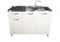 MABEL Mueble bajo fregadero de cocina con cajón blanco, organizador de madera ennoblecida con fregadero de apoyo de acero, bañeras a la derecha con escurridor – L 120 cm x P 50 cm x H 83,5 cm