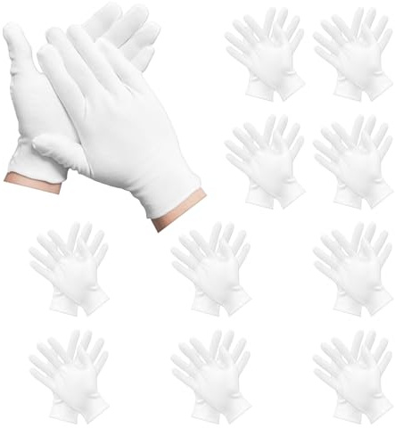 10 Pairs of Ceremonial Gloves, White Cotton Gloves, Labor Protection Gloves, Soft Cotton Gloves, Waiter Gloves, Reusable Gloves