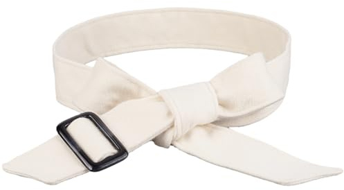GORGECRAFT Ceinture de Rechange en Fausse Laine 1.7m pour Trench Coat Ceinture pour Manteau en Laine Ceinture Florale Blanche pour Manteau Ceinture pour Manteau Femme avec Boucle Large Ceinture Veste