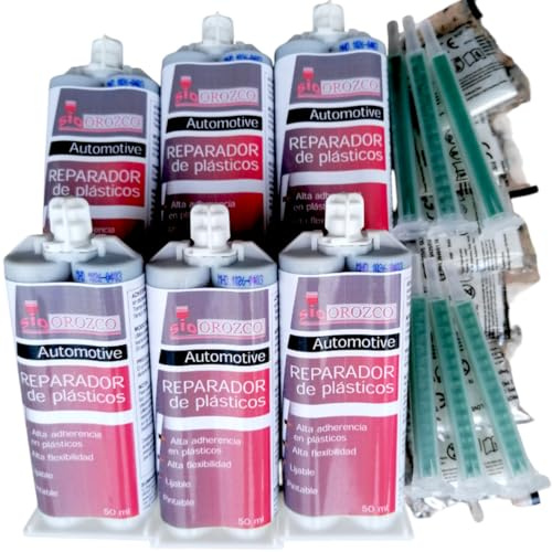 SIO 6x Pegamento para Plástico Bicomponente 50ml – Adhesivo Epoxi Alta Resistencia para ABS, PVC y Plásticos Duros – Reparación Fuerte y Rápida Automoción, Hogar e Industria