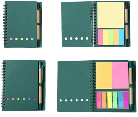 YSDINK Cahiers à Spirales - Lot de 2, Cahier Ligné & To Do List, Blocs Mémo pour Adultes, Petit Carnet de Note, Cahier Spirale Pour Études et Bureau, Accessoires Scolaires (Vert)
