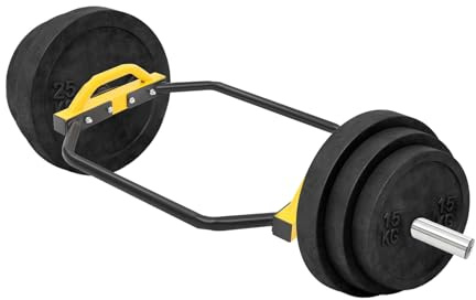 Barre d'haltère hexagonale Trap Bar 142 cm Capacité de levage 150 kg Barre olympique pour squats, soulevés de croix et d'épaules