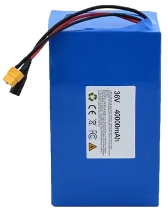 Batería De Bicicleta Eléctrica De 36V 40AH Batería Impermeable PVC 10S5P E-Bike Batería Recargable Batería con Cargador Y BMS para 200W-800W Motores 36V 40Ah,Bullet+SM