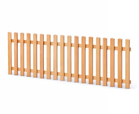 Gartenpirat Paquete de madera para valla de listones longitud 180 cm altura 100 cm – Listones de alerce natural tipo B – Valla para jardín delantero con pestillos y tornillos