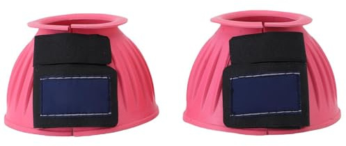 HPZIHUIT 1 Paio di Stivali a Campana per Cavallo Comodi Stivali a Campana in Gomma Protezione per Zoccolo Equino per Allenamento di Equitazione Forniture Equestri (Rosa)