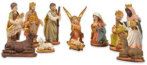 Riffelmacher Krippenfigurenset | Verschiedene Sets zur Geburt Jesu | Weihnachtskrippe Figuren für Heiligabend, Krippenstall & Weihnachtsdekoration (11, Gold, 11 Teilig - 3-7 cm)