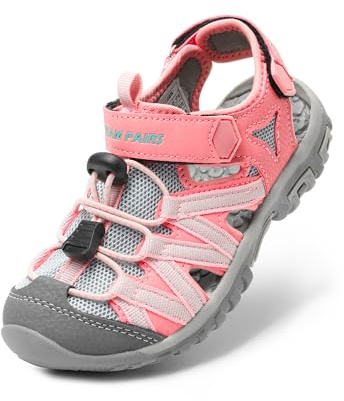 DREAM PAIRS Sommarsandaler stängd tå strand sandaler atletisk utomhus torkning sport sandaler för pojkar flickor